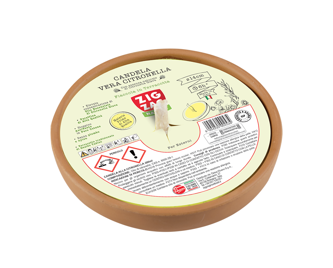 FIACCOLA IN TERRACOTTA PER ESTERNI D.14 - CITRONELLA